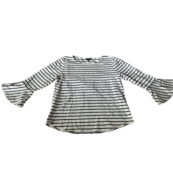 3/$25 J crew black and white striped mercantile top - Picture 1 of 4